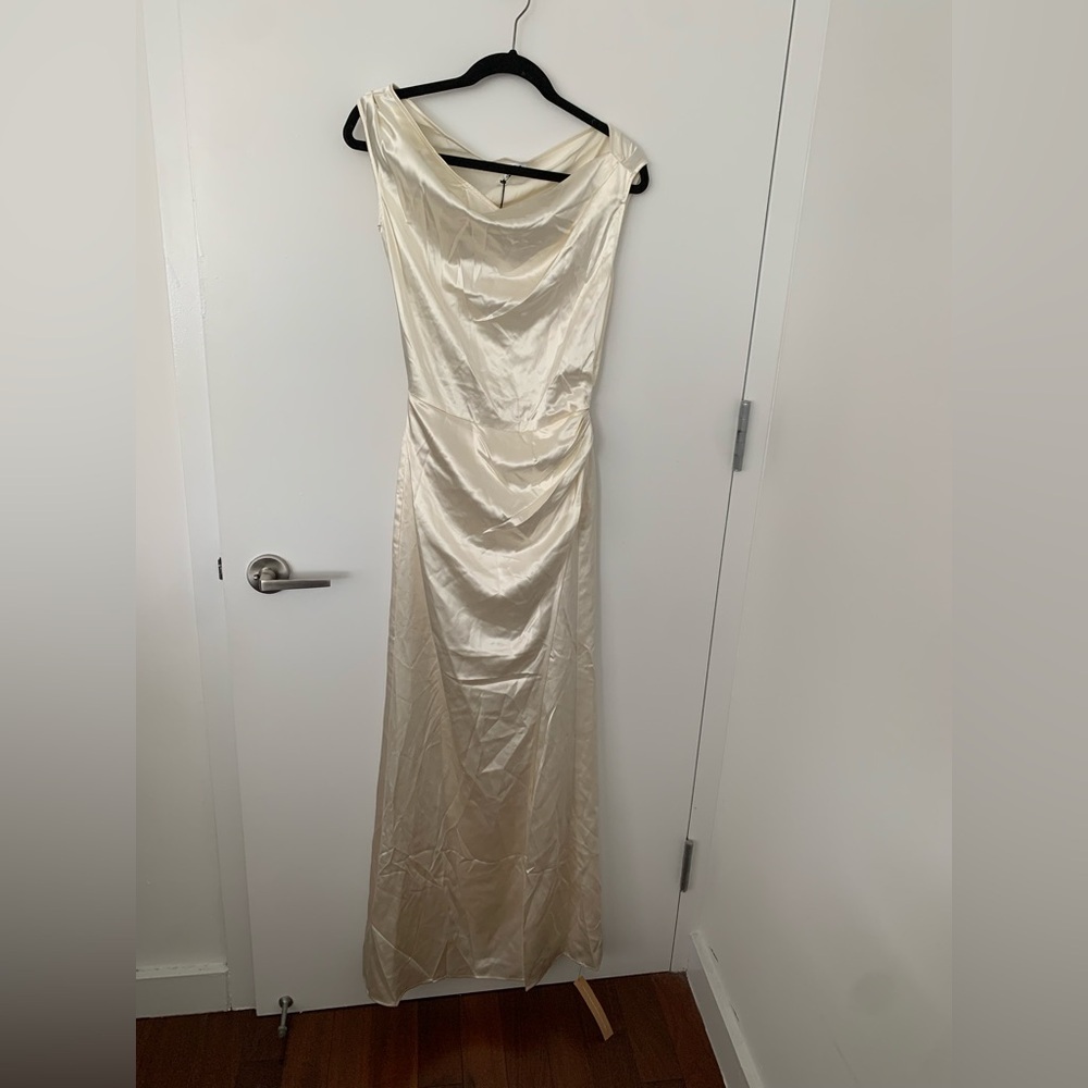 Reformation Poema silk wedding dress gown ivory NWT - Picture 5 of 9